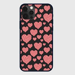 Чехол для iPhone 12 Pro Сердце-мозг, цвет: 3D-черный