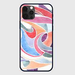 Чехол для iPhone 12 Pro Буйство красок акварель, цвет: 3D-черный