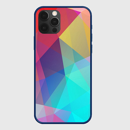 Чехол iPhone 12 Pro Нежный разноцветный фон / 3D-Тёмно-синий – фото 1