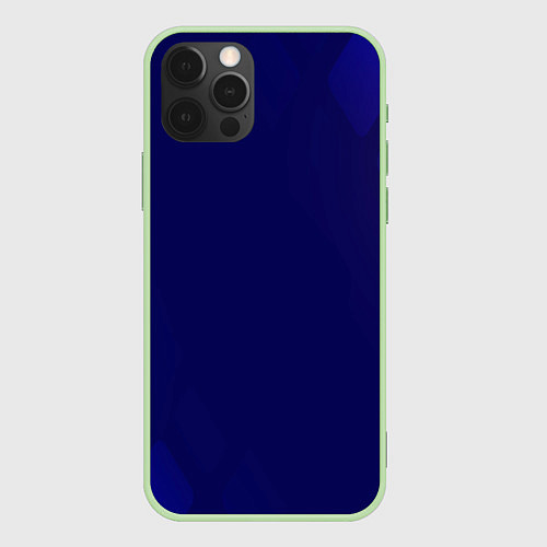 Чехол iPhone 12 Pro Темно синий фон / 3D-Салатовый – фото 1