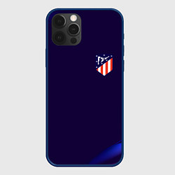 Чехол для iPhone 12 Pro Фк Atletico абстракция, цвет: 3D-тёмно-синий