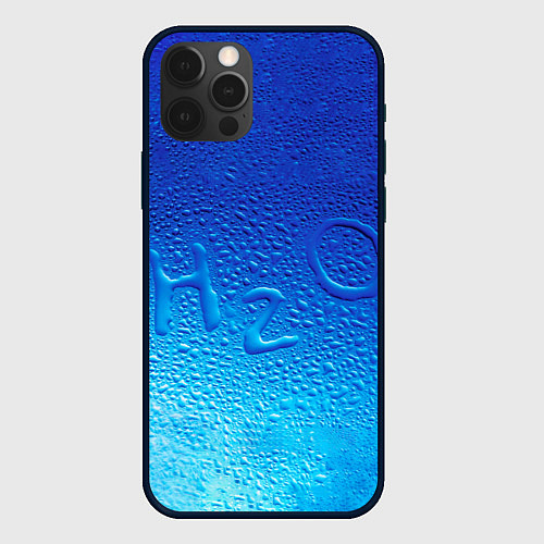 Чехол iPhone 12 Pro Вода - H2O / 3D-Черный – фото 1