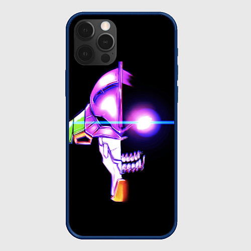 Чехол iPhone 12 Pro Evangelion neon / 3D-Тёмно-синий – фото 1