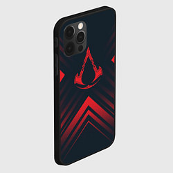 Чехол для iPhone 12 Pro Красный символ Assassins Creed на темном фоне со с, цвет: 3D-черный — фото 2