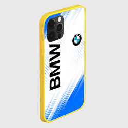 Чехол для iPhone 12 Pro Bmw синяя текстура, цвет: 3D-желтый — фото 2