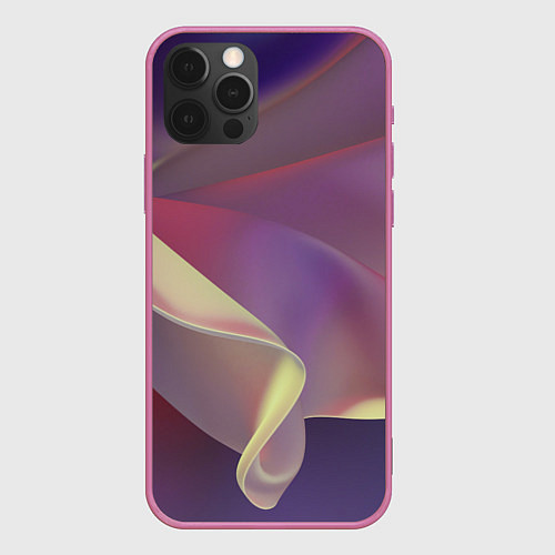 Чехол iPhone 12 Pro Абстрактные объёмные волны бархата / 3D-Малиновый – фото 1