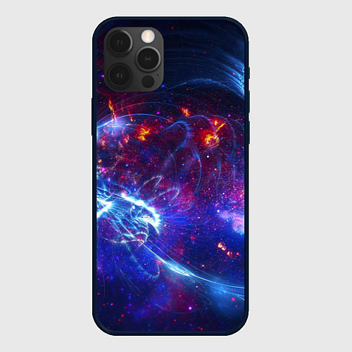 Чехол iPhone 12 Pro Абстрактное космическое пространство / 3D-Черный – фото 1