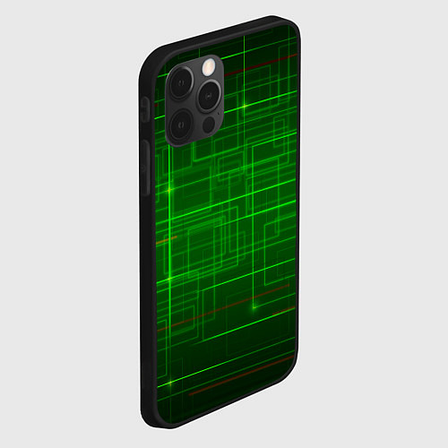Чехол iPhone 12 Pro Нейросеть - текстура / 3D-Черный – фото 2