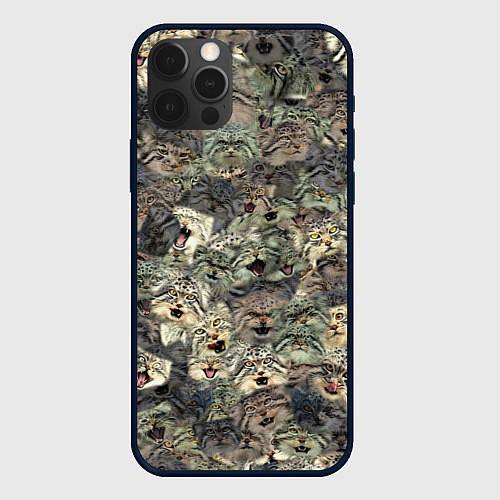 Чехол iPhone 12 Pro Мануловый камуфляж / 3D-Черный – фото 1