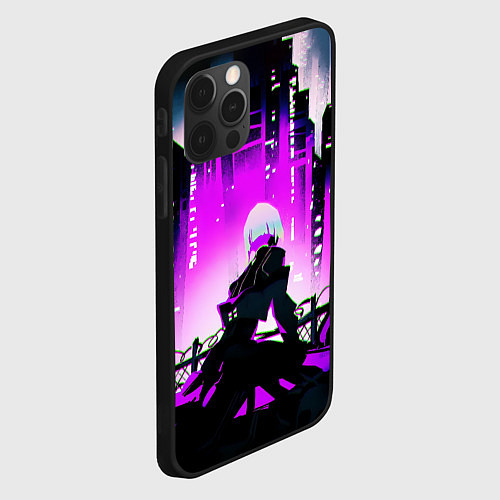 Чехол iPhone 12 Pro Люси из аниме Cyberpunk Edgerunners / 3D-Черный – фото 2