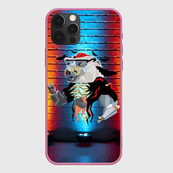 Чехол для iPhone 12 Pro Мишка-зомби - Halloween, цвет: 3D-малиновый