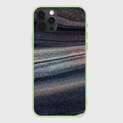 Чехол для iPhone 12 Pro Волны блестящего тёмного песка, цвет: 3D-салатовый