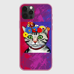 Чехол iPhone 12 Pro Кошка Фриды Кало из нейросети