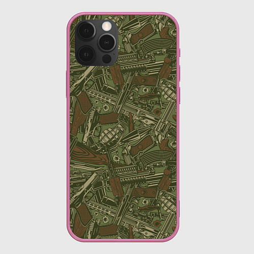 Чехол iPhone 12 Pro Гора оружия / 3D-Малиновый – фото 1