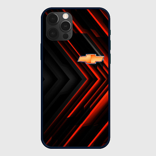 Чехол iPhone 12 Pro Chevrolet art / 3D-Черный – фото 1