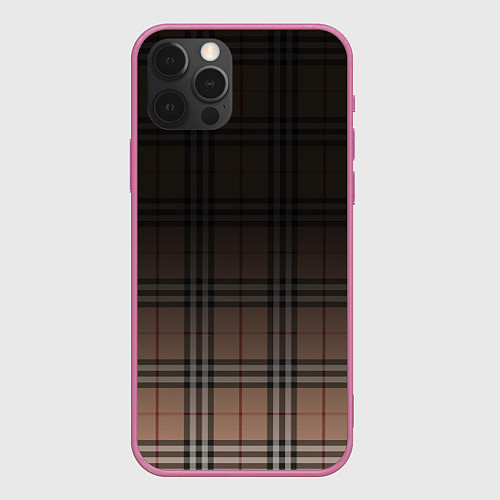 Чехол iPhone 12 Pro Tartan gradient / 3D-Малиновый – фото 1