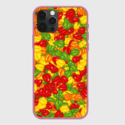 Чехол для iPhone 12 Pro Острый перц Хабанеро, цвет: 3D-малиновый
