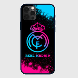 Чехол iPhone 12 Pro Real Madrid - neon gradient