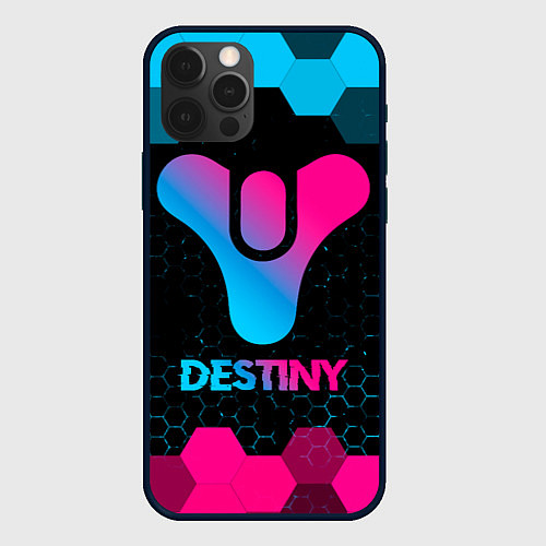 Чехол iPhone 12 Pro Destiny - neon gradient / 3D-Черный – фото 1