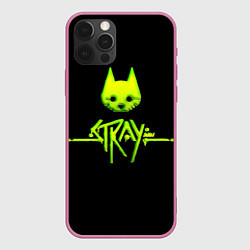 Чехол для iPhone 12 Pro Stray green neon, цвет: 3D-малиновый