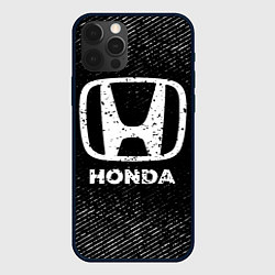 Чехол iPhone 12 Pro Honda с потертостями на темном фоне