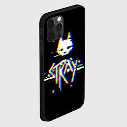 Чехол для iPhone 12 Pro Stray glitch logo, цвет: 3D-черный — фото 2