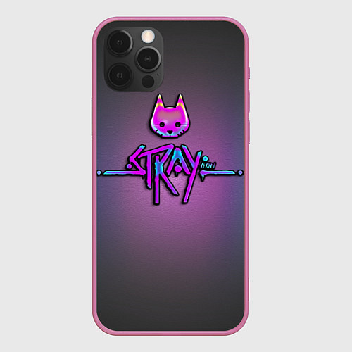 Чехол iPhone 12 Pro Stray logo neon / 3D-Малиновый – фото 1