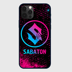 Чехол для iPhone 12 Pro Sabaton - neon gradient, цвет: 3D-черный