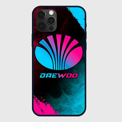 Чехол iPhone 12 Pro Daewoo - neon gradient / 3D-Черный – фото 1