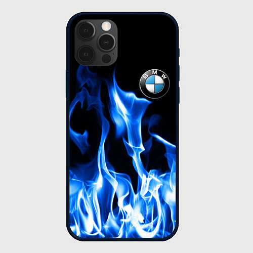 Чехол iPhone 12 Pro BMW fire / 3D-Черный – фото 1