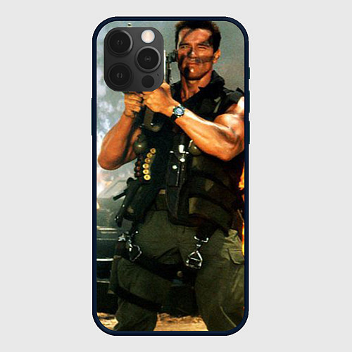 Чехол iPhone 12 Pro Базука Арнольда мем / 3D-Черный – фото 1
