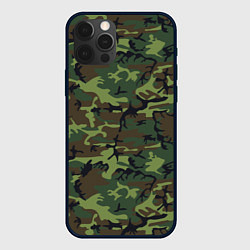 Чехол для iPhone 12 Pro Камуфляж лес - мелкий, цвет: 3D-черный