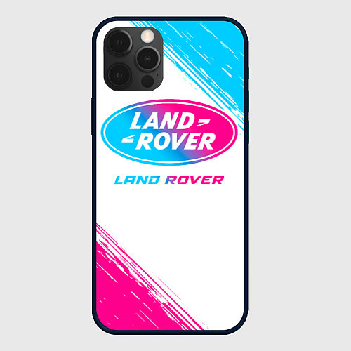 Чехол iPhone 12 Pro Land Rover neon gradient style / 3D-Черный – фото 1