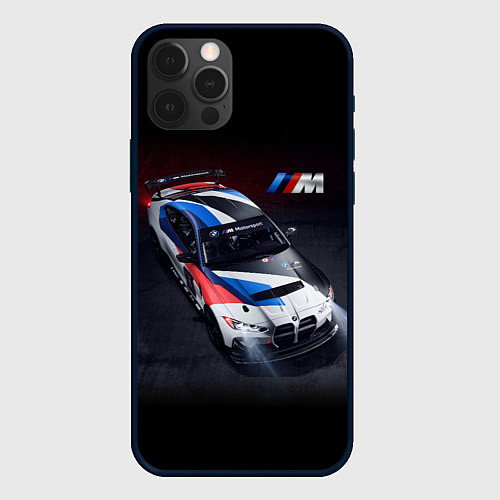 Чехол iPhone 12 Pro BMW M4 GT4 - M Performance - Motorsport / 3D-Черный – фото 1