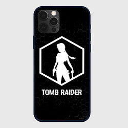 Чехол iPhone 12 Pro Tomb Raider glitch на темном фоне