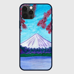 Чехол для iPhone 12 Pro Цветение сакуры Фудзияма, цвет: 3D-черный