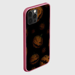 Чехол для iPhone 12 Pro Парящие тыквы Джека, цвет: 3D-малиновый — фото 2