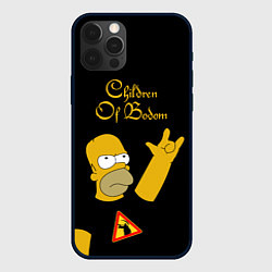 Чехол для iPhone 12 Pro Children of Bodom Гомер Симпсон рокер, цвет: 3D-черный
