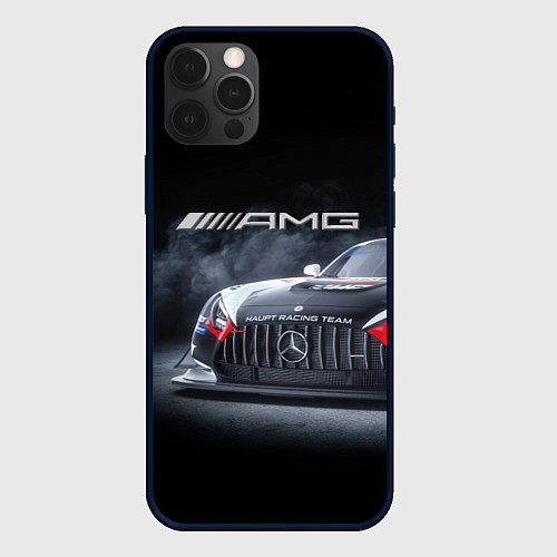 Чехол iPhone 12 Pro Mercedes AMG - racing team - motorsport / 3D-Черный – фото 1