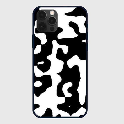 Чехол iPhone 12 Pro Камуфляж Cowskin крупный / 3D-Черный – фото 1