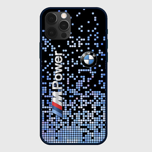 Чехол iPhone 12 Pro BMW - M Power - pattern / 3D-Черный – фото 1