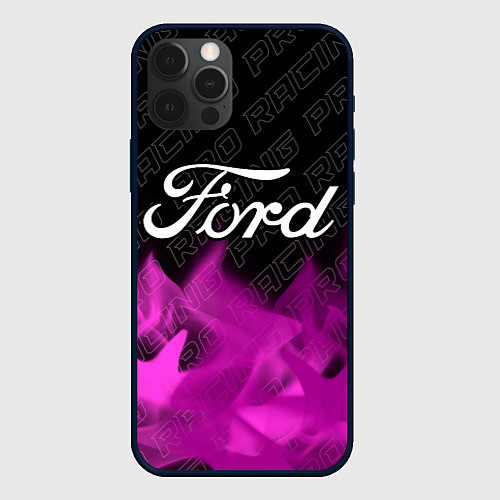 Чехол iPhone 12 Pro Ford pro racing: символ сверху / 3D-Черный – фото 1