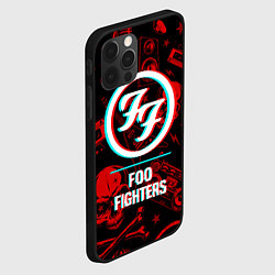 Чехол для iPhone 12 Pro Foo Fighters rock glitch, цвет: 3D-черный — фото 2