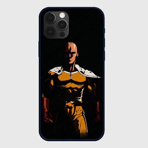 Чехол iPhone 12 Pro One Punch-Man - человек-кулак / 3D-Черный – фото 1