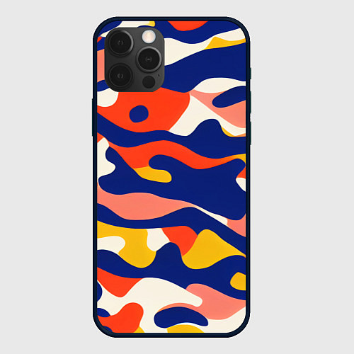 Чехол iPhone 12 Pro Камуфляж нестандартной расцветки / 3D-Черный – фото 1