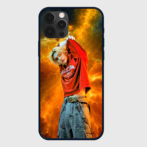 Чехол iPhone 12 Pro Hyunjin Stray Kids space / 3D-Черный – фото 1