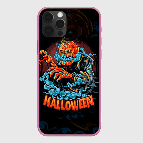 Чехол iPhone 12 Pro Жуткий Хэллоуин Halloween / 3D-Малиновый – фото 1