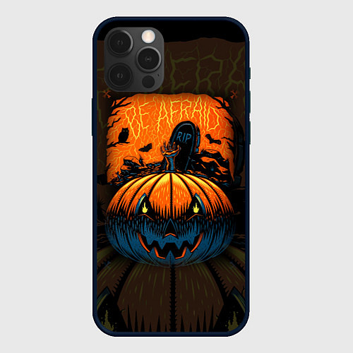 Чехол iPhone 12 Pro Scary Halloween Хэллоуин / 3D-Черный – фото 1