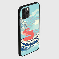 Чехол для iPhone 12 Pro Морской пейзаж с большими волнами на закате, цвет: 3D-черный — фото 2