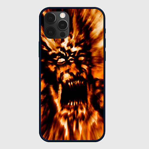 Чехол iPhone 12 Pro Fire demon scream / 3D-Черный – фото 1